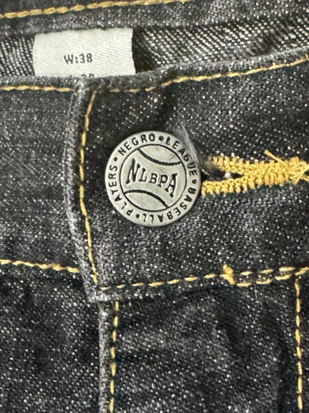 Negro League Baseball Players Association VTG Denim Patched Jeans 38x34 - Picture 8 of 10